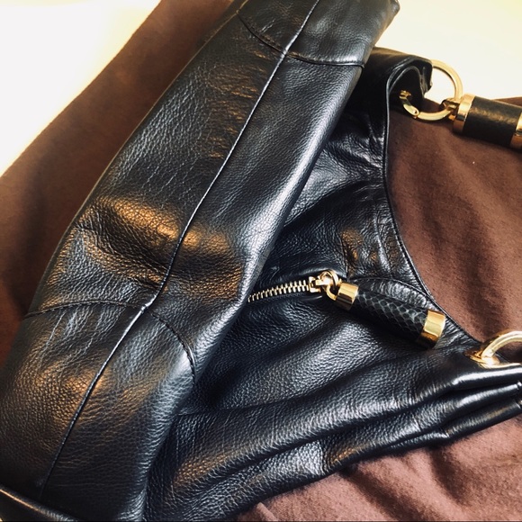 Michael Kors Hobo Bag Python Trim - Picture 3 of 8